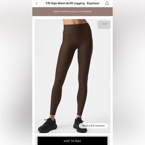 Alo Airlift leggings & bra set, color: espresso, size S in bra and leggings